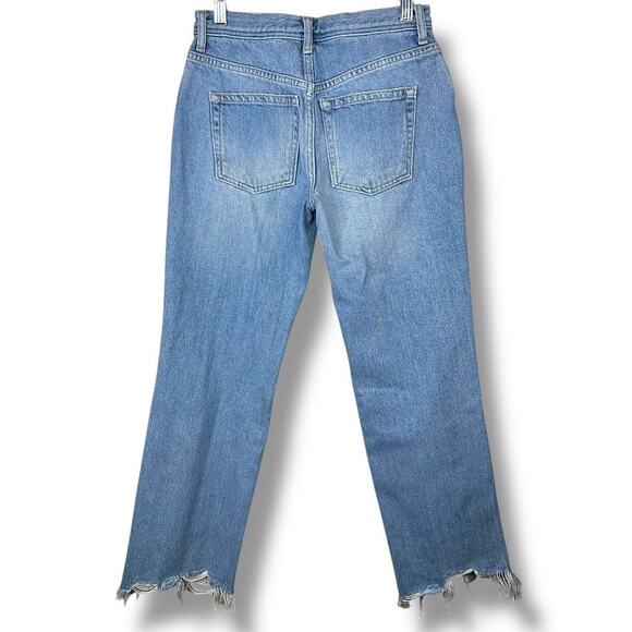 Free People We The Free Maggie Light Stone Straight Distressed Frayed Jeans - Picture 7 of 9